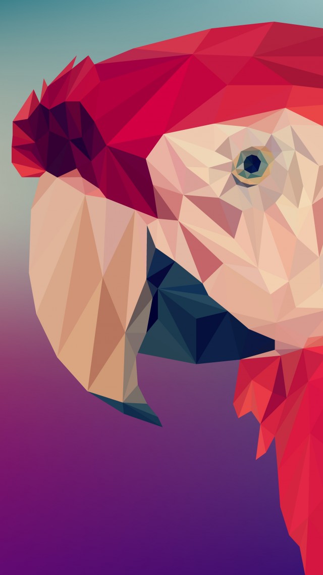 Digital Art, Parrot, Polygon, 4K, 6K (vertical)
