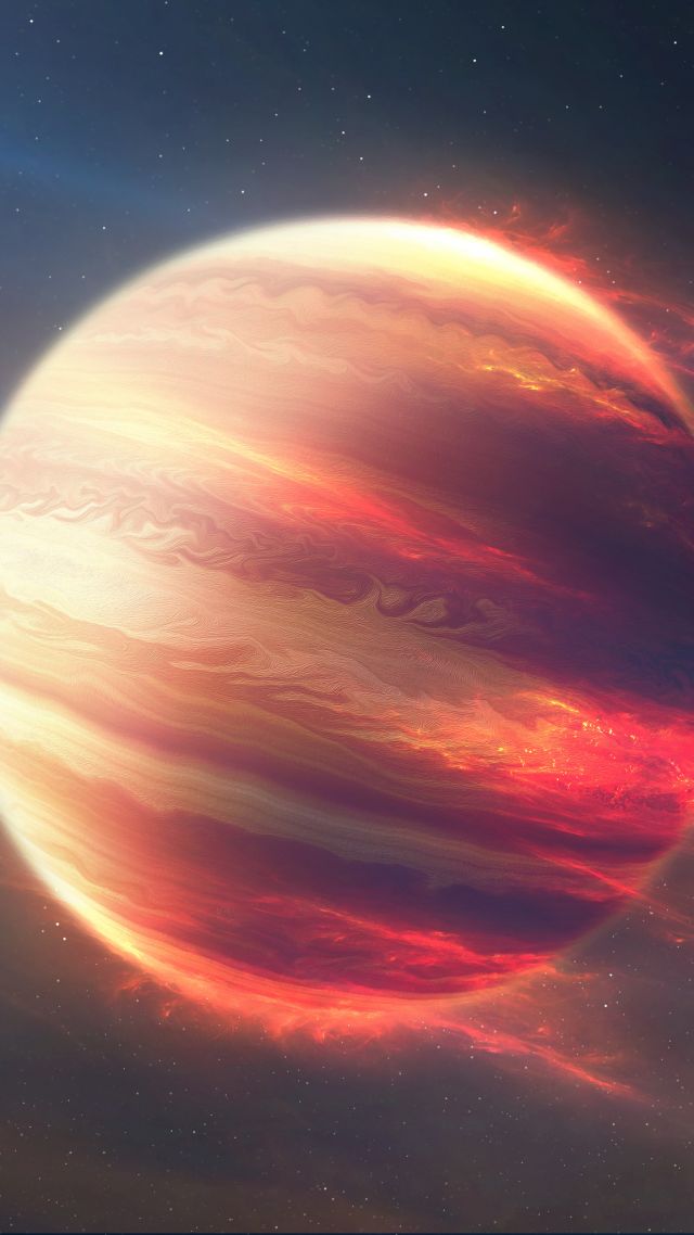 Jupiter, space, stars, 4K (vertical)