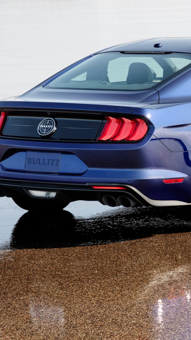 Ford Mustang Bullitt Kona Blue, 2019 Cars, 5K (vertical)