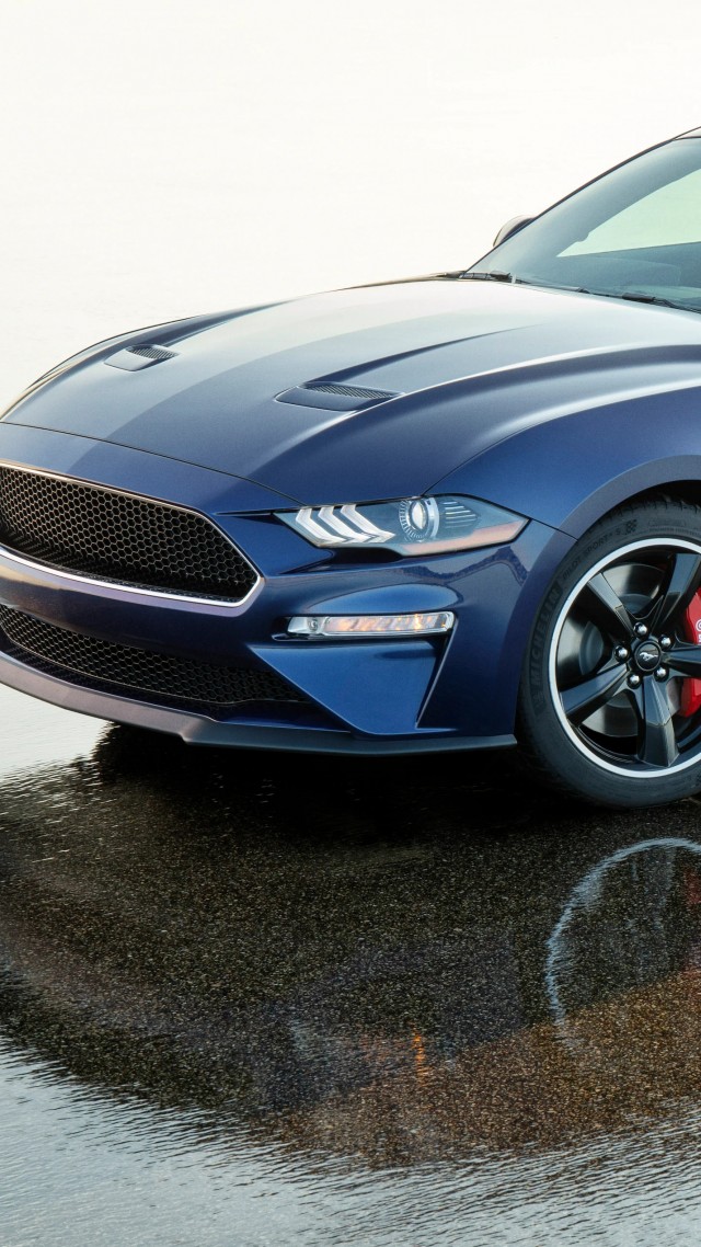 Ford Mustang Bullitt Kona Blue, 2019 Cars, 5K (vertical)