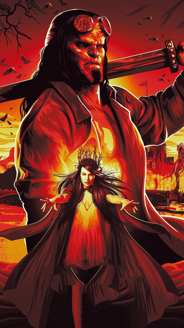 Hellboy, David Harbour, poster, 4K (vertical)