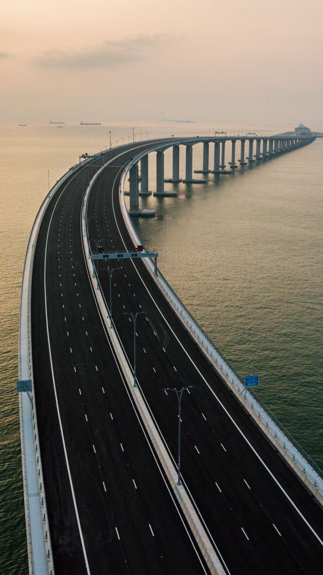 Hong Kong-Zhuhai-Macau Bridge, China, 4K (vertical)