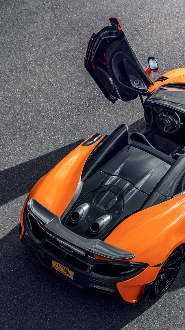 McLaren 600LT Spider, supercar, 2020 Cars, 5K (vertical)