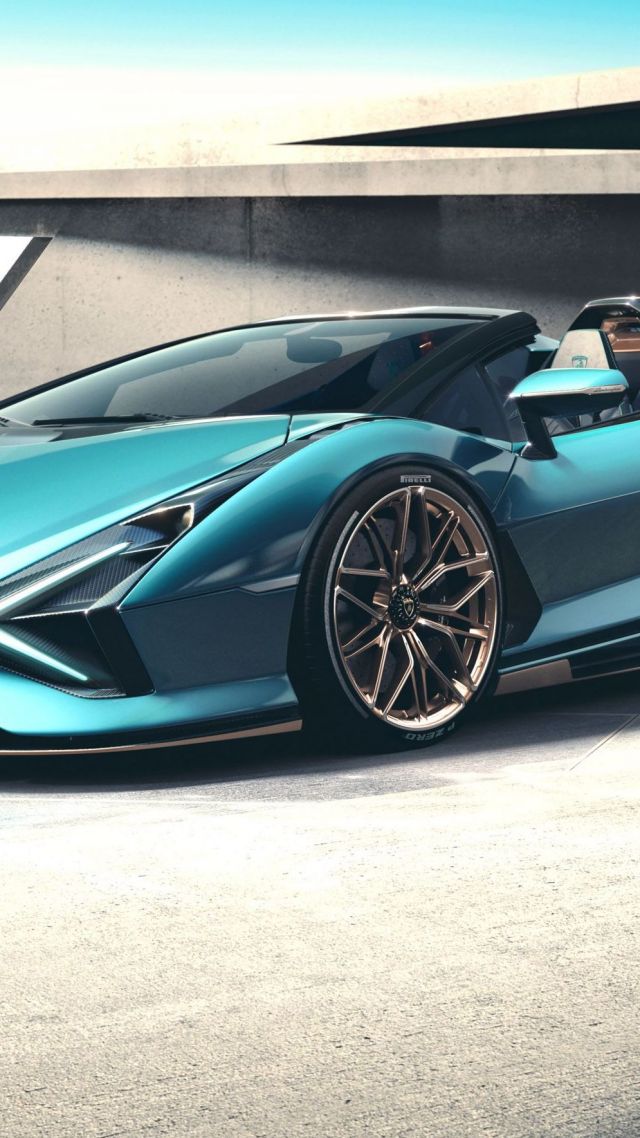 Lamborghini Sian Roadster, supercar, 2021 cars, electric cars (vertical)