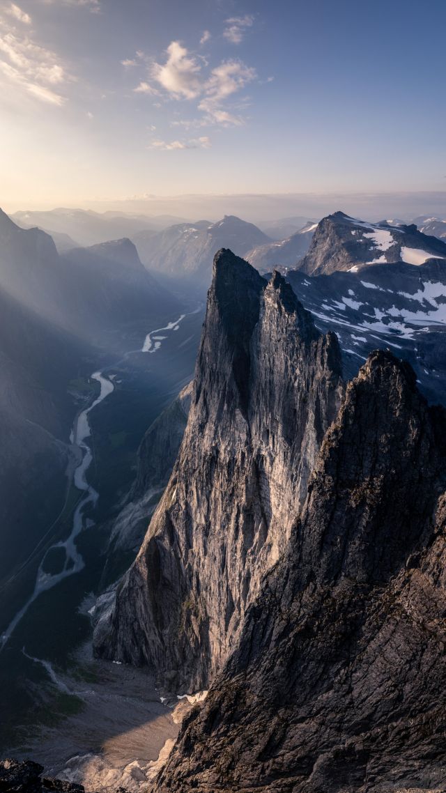 Troll Wall, Romsdal, Norway, mountains, 4K (vertical)