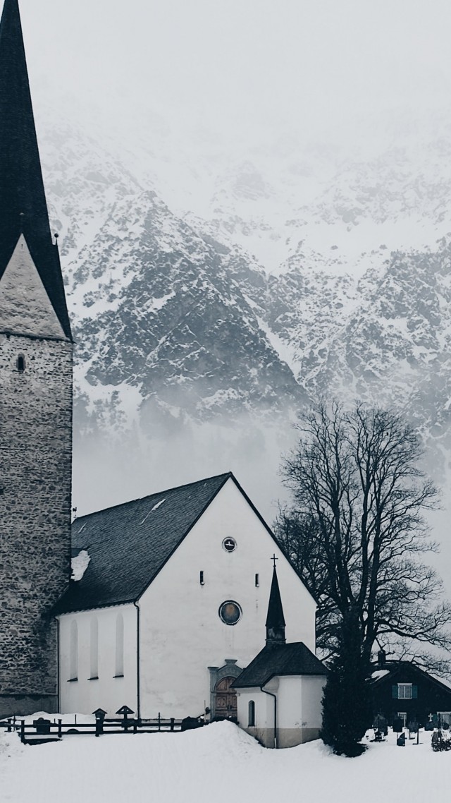 Mittelberg, Austria, snow, winter, 4K (vertical)