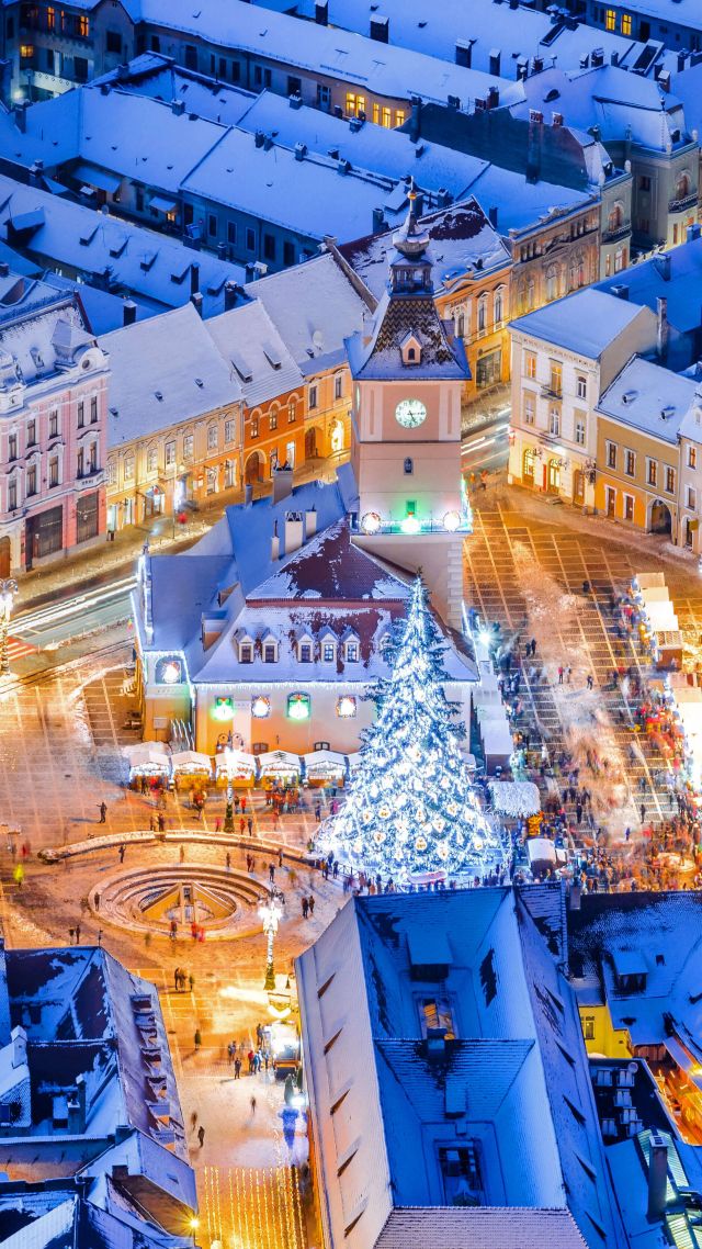 Christmas, Braşov, Romania, winter, snow, 5K (vertical)