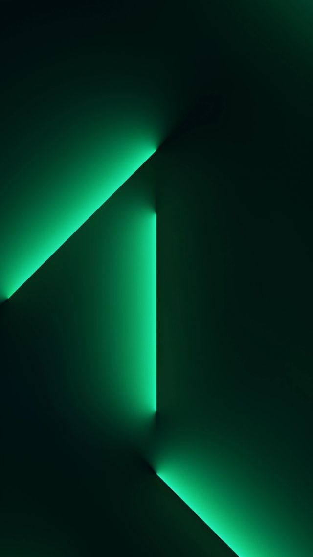 iPhone 13 Pro, Alpine Green, light beams, abstract, iOS 16, 4K (vertical)