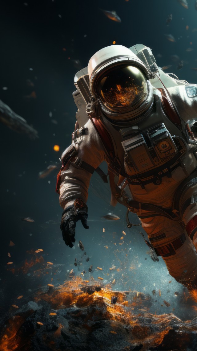 cosmonaut, space, user avatar, 4k (vertical)