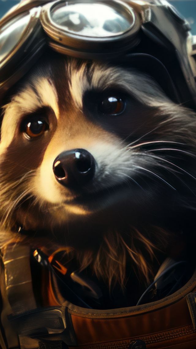 raccoon, space, user avatar, 4k, funny animals (vertical)
