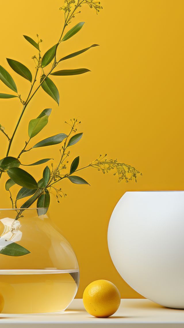 background, flowers, minimalism, yellow (vertical)