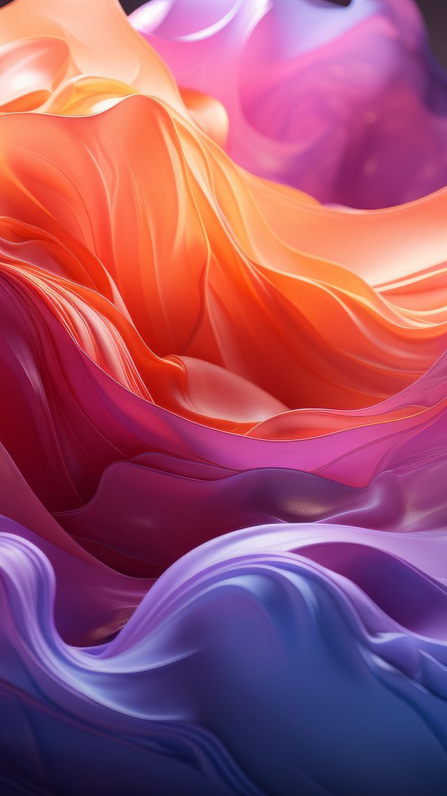 waves, colorful, iOS 17 (vertical)