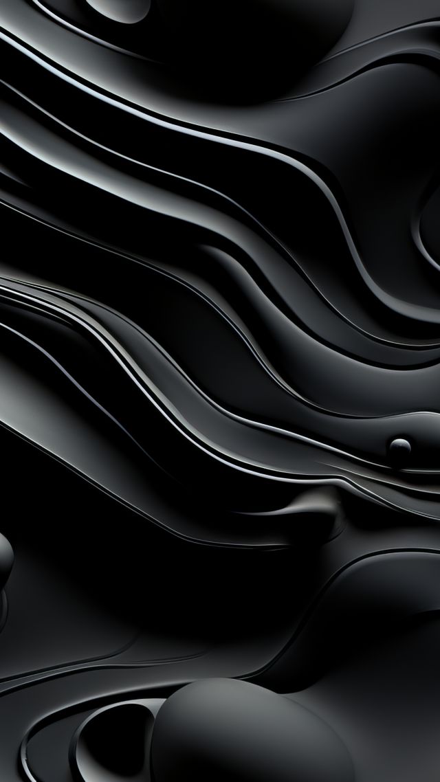 waves, black, iOS 17 (vertical)