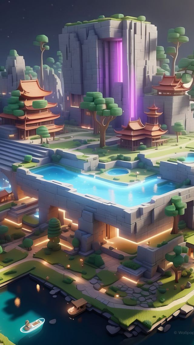 Minecraft 2024, portal, city (vertical)