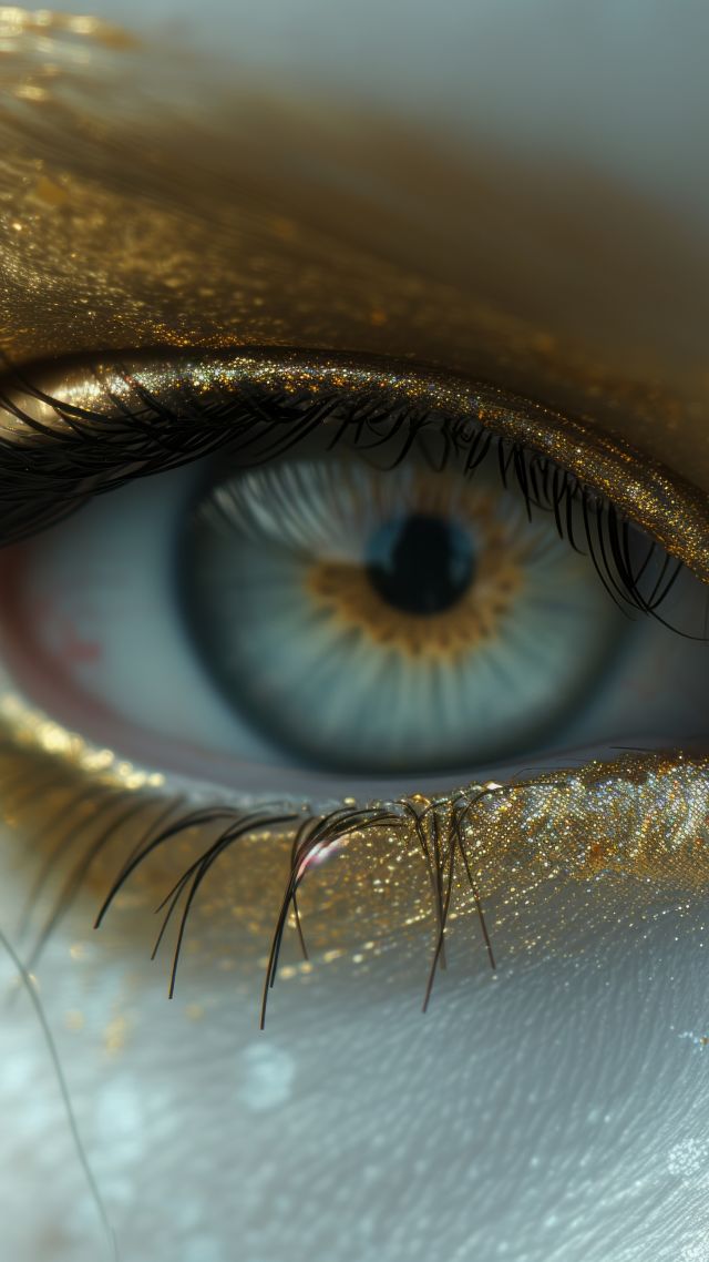 eye, girl, gold (vertical)
