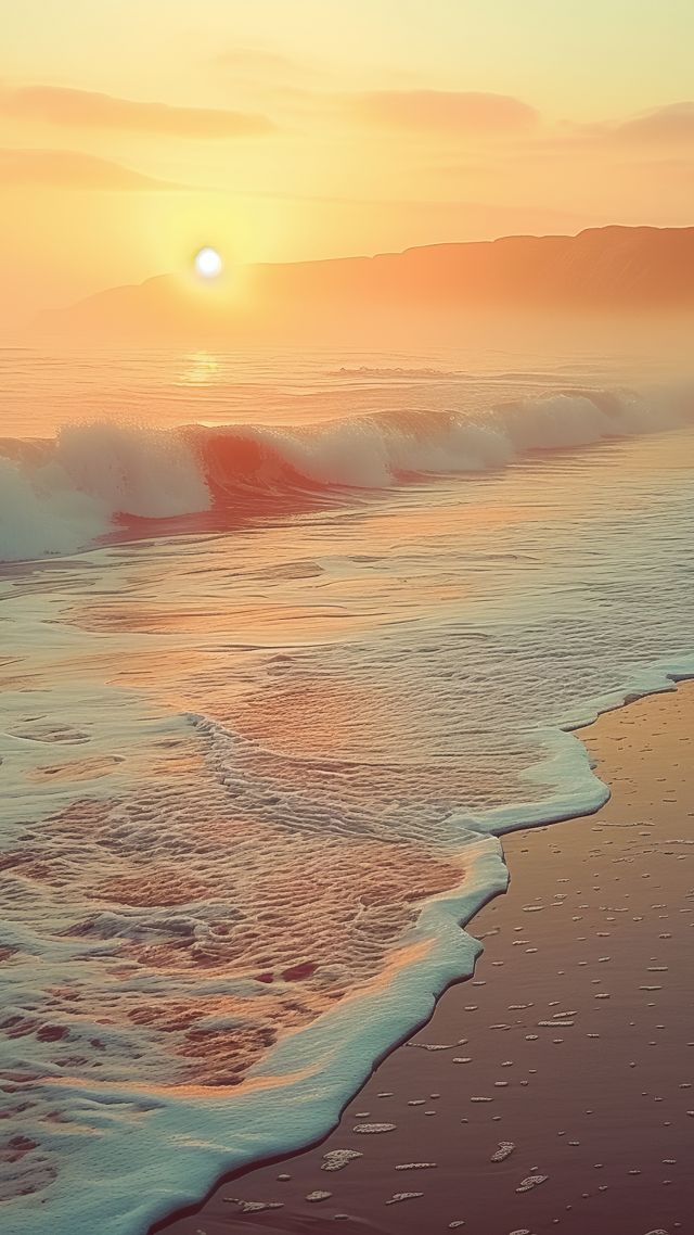 sea, ocean, beach, sunset (vertical)