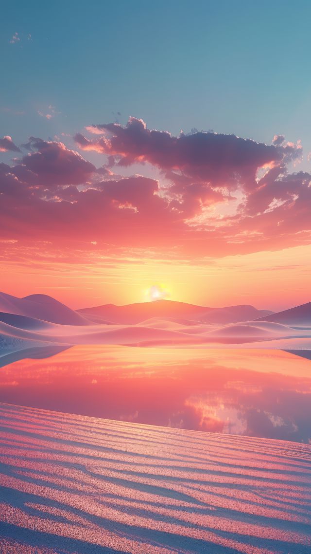 clouds, sunset, waves (vertical)