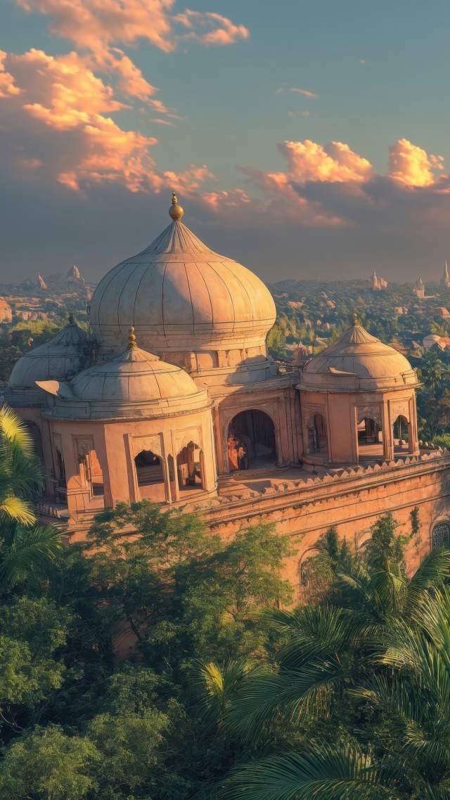 temple architecture wallpaper, ancient forest, cultural landmarks, background for mobile wallpaper (vertical)