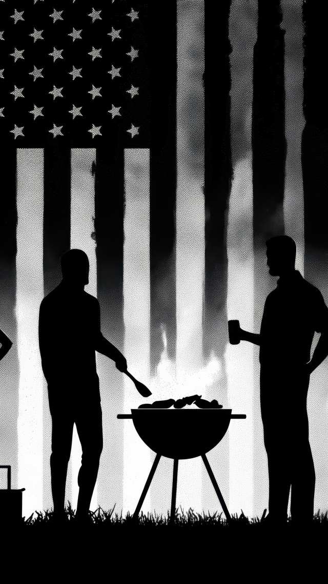 american flag wallpaper, dark wallpaper, grilling accessories, background for mobile wallpaper (vertical)