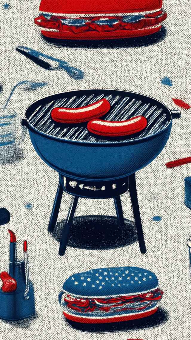 labor day bbq wallpaper, summer cookout, grilling recipes, background for mobile wallpaper (vertical)