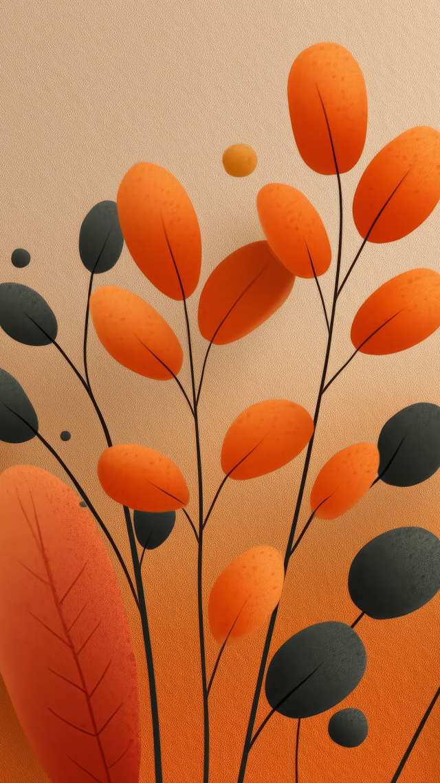 fall colors wallpaper, leaf peeping, golden hues, background for mobile wallpaper (vertical)