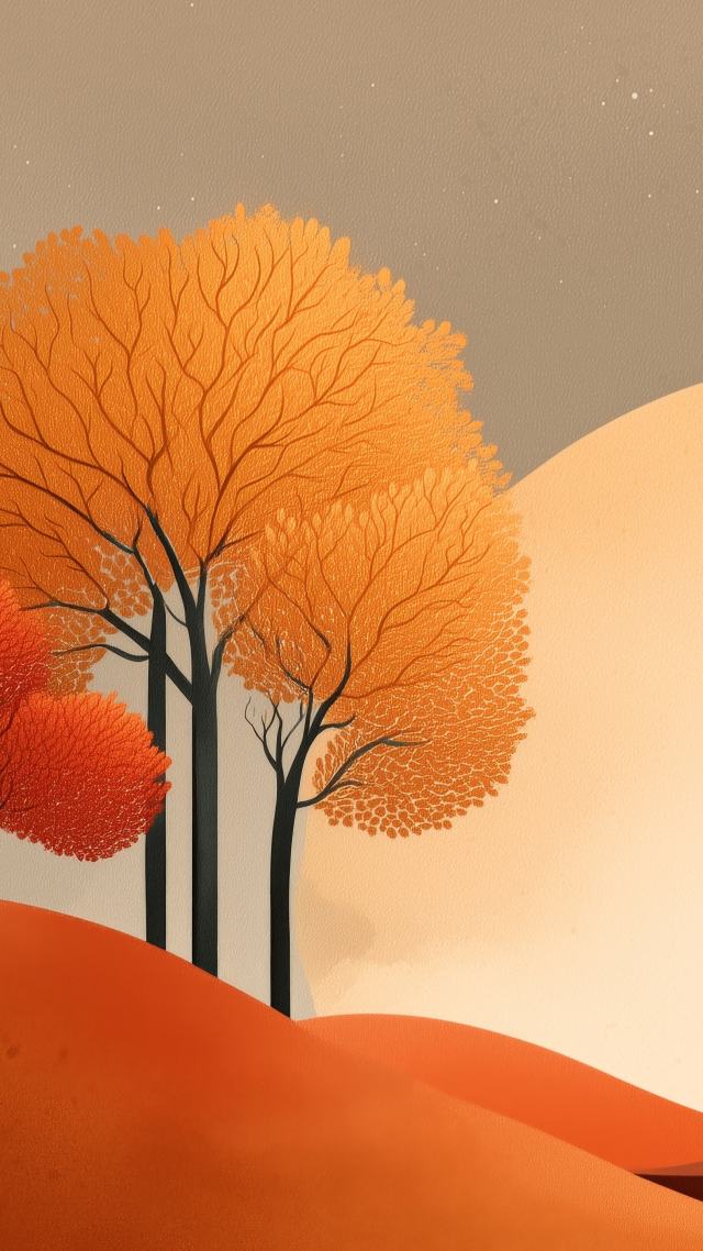 fall weather wallpaper, crisp air, pumpkin spice, background for mobile wallpaper (vertical)