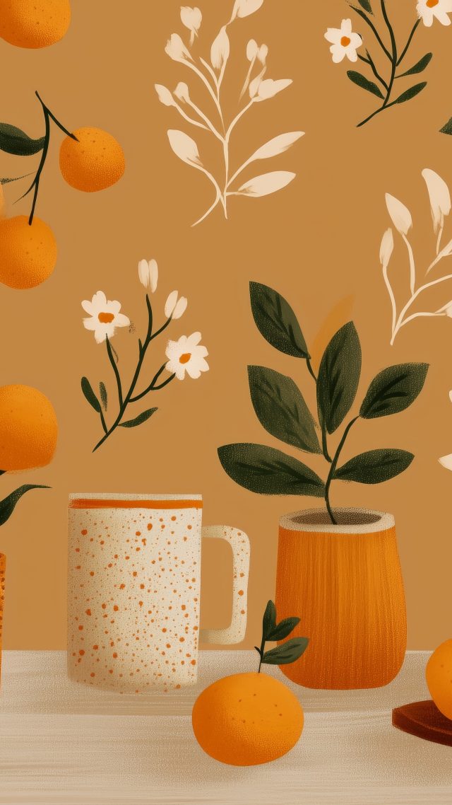 autumn drinks wallpaper, festive drink ideas, seasonal decor, background for mobile wallpaper (vertical)