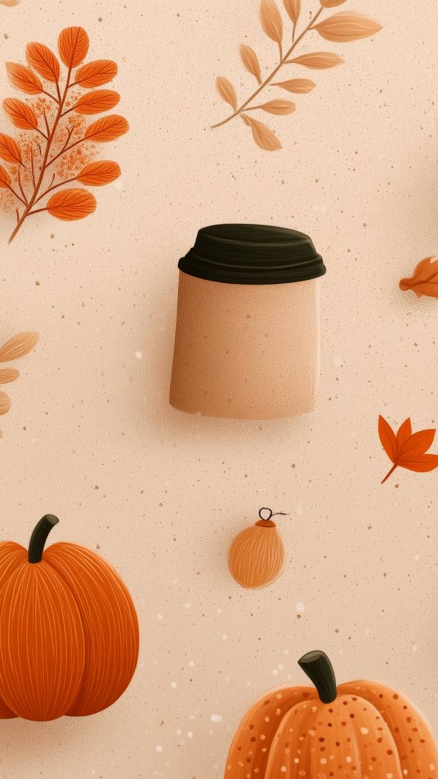 autumn drinks wallpaper, warm cocktails, fall recipes, background for mobile wallpaper (vertical)