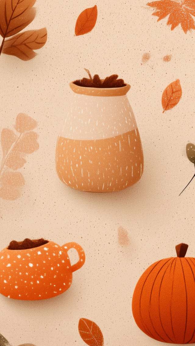 autumn drinks wallpaper, seasonal flavors, cider recipes, background for mobile wallpaper (vertical)
