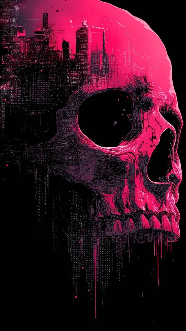 skull images wallpaper, spooky decor, skull art, background for mobile wallpaper (vertical)