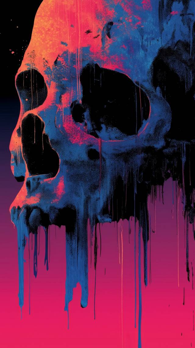 skulls wallpaper, spooky decor, macabre, background for mobile wallpaper (vertical)