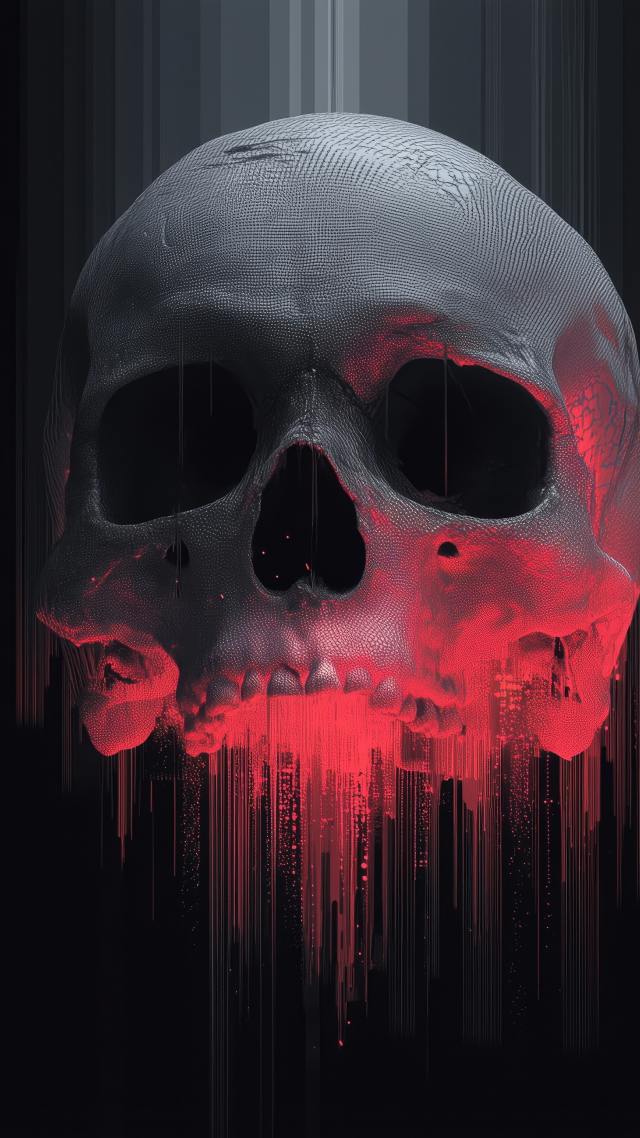 skulls wallpaper, spooky decor, creepy art, background for mobile wallpaper (vertical)