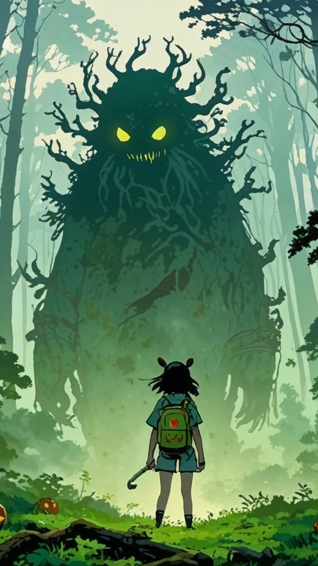 forest spirit wallpaper, enchanted forest, nature spirits, background for mobile wallpaper (vertical)