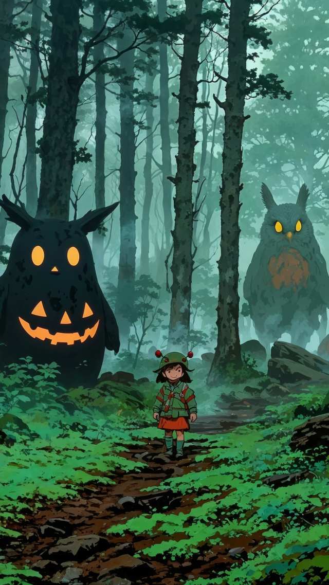 enchanted forest wallpaper, ethereal beings, nature spirits, background for mobile wallpaper (vertical)