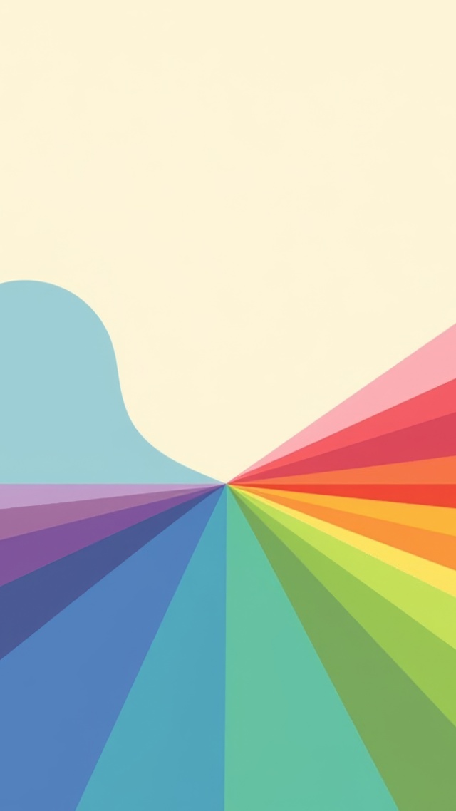 colorful shapes wallpaper, fun design, rainbow hues, background for mobile wallpaper (vertical)