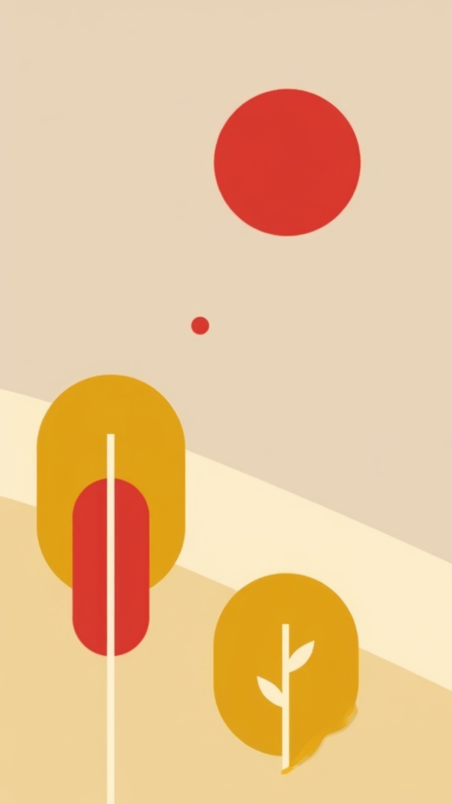 artistic minimalism wallpaper, clean designs, vibrant color palette, background for mobile wallpaper (vertical)