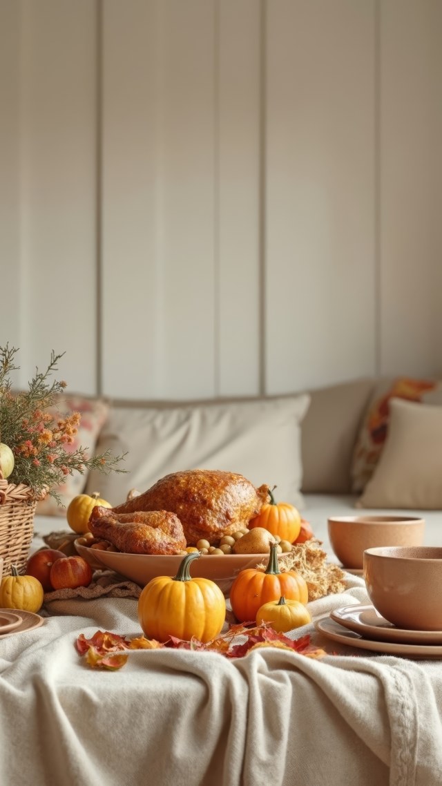 happy thanksgiving wallpaper, thanksgiving decor, seasonal decorations, background for mobile wallpaper (vertical)