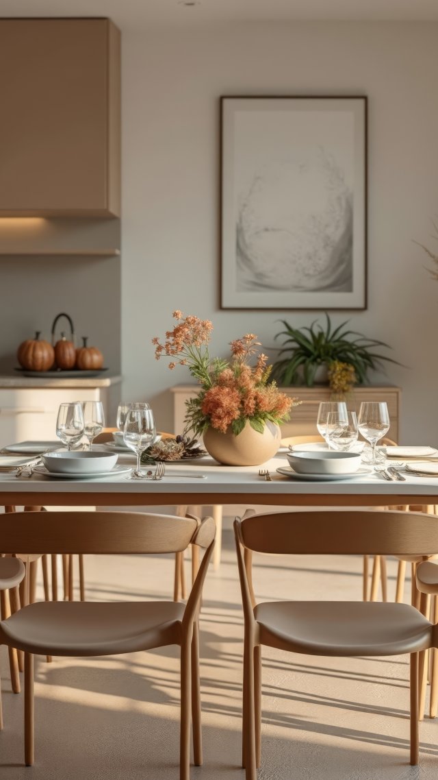 friendsgiving wallpaper, fall decor ideas, holiday gathering, background for mobile wallpaper (vertical)