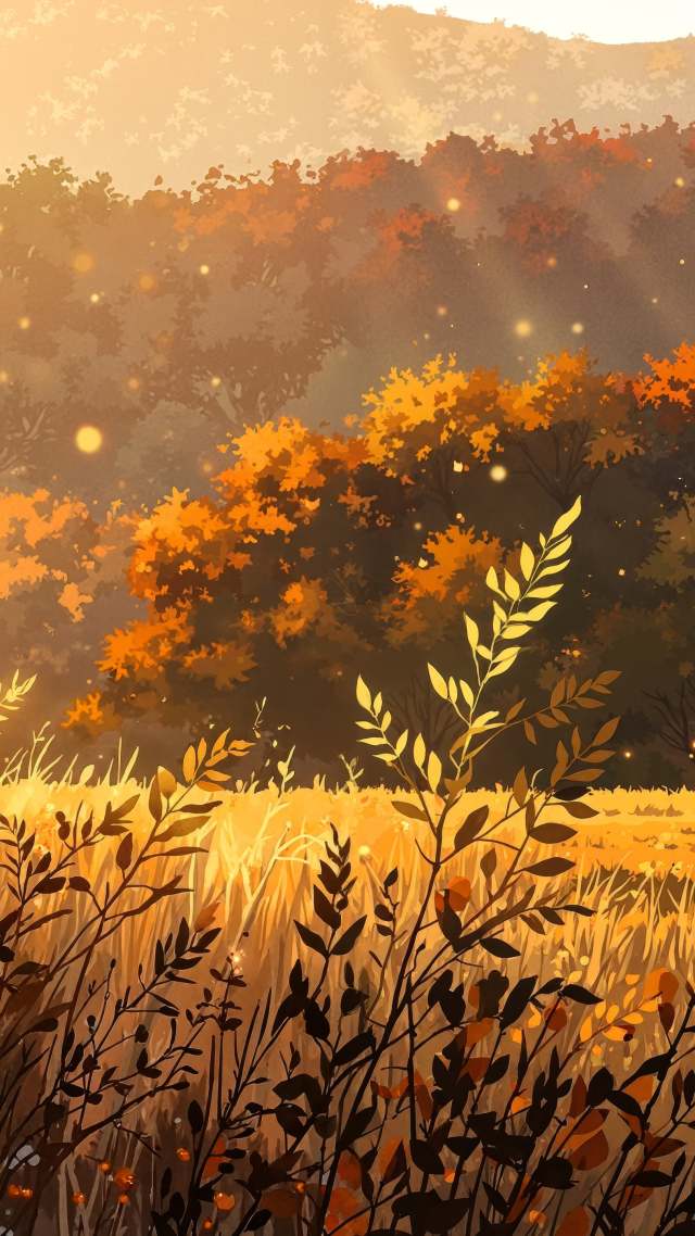harvest fields wallpaper, colorful foliage, outdoor photography, background for mobile wallpaper (vertical)