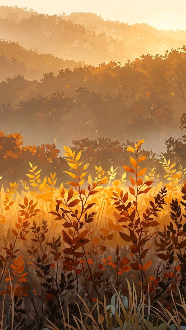cozy fall wallpaper wallpaper, pumpkin patch, serene meadows, background for mobile wallpaper (vertical)
