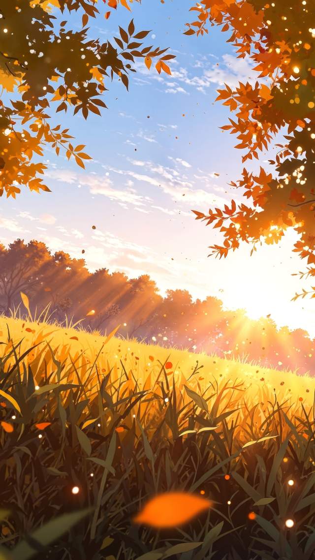 autumn landscapes wallpaper, picturesque views, nature trails, background for mobile wallpaper (vertical)