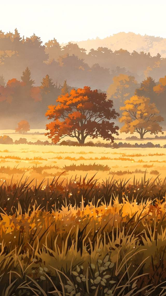autumn landscapes wallpaper, scenic vistas, colorful trees, background for mobile wallpaper (vertical)