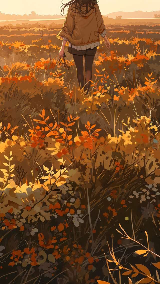 golden field wallpaper, rural landscape, picturesque views, background for mobile wallpaper (vertical)