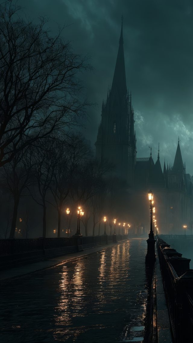 gothic wallpaper, dark clouds, supernatural, background for mobile wallpaper (vertical)