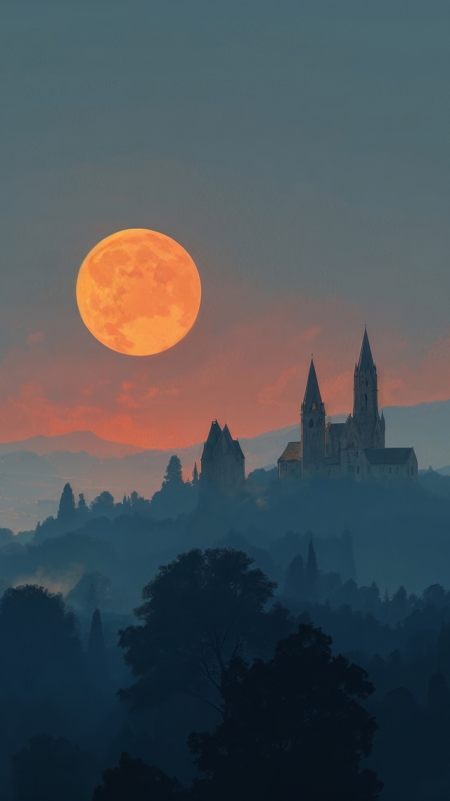 gothic halloween wallpaper, haunted house, spooky nights, background for mobile wallpaper (vertical)