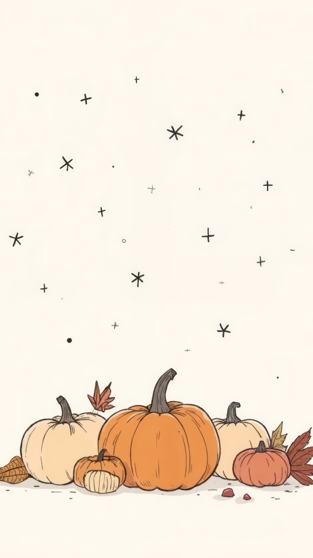 autumn clip art wallpaper, holiday decorations, turkey artwork, background for mobile wallpaper (vertical)