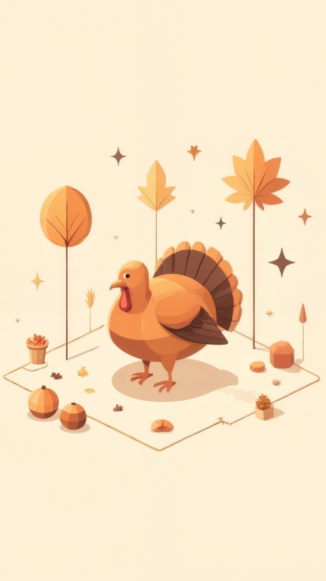 scrapbook wallpaper, fall decorations, turkey graphics, background for mobile wallpaper (vertical)