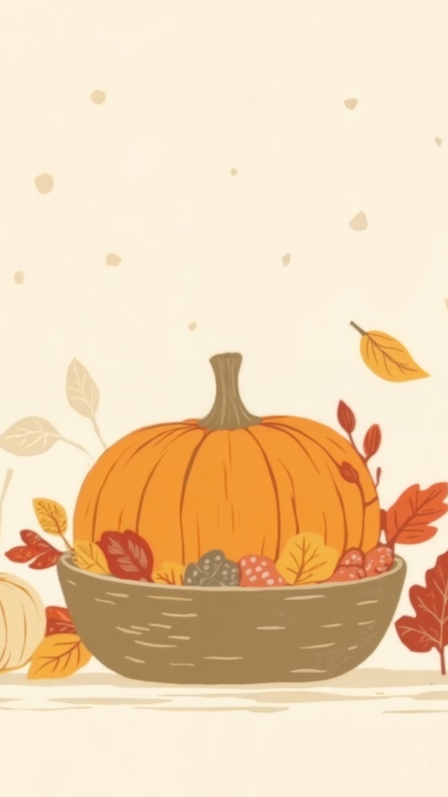 autumn decorations wallpaper, cozy fall backgrounds, nature clipart, background for mobile wallpaper (vertical)