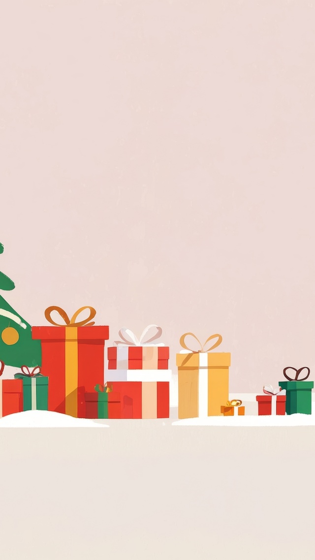 wrapping paper wallpaper, holiday gifts, christmas decorations, background for mobile wallpaper (vertical)