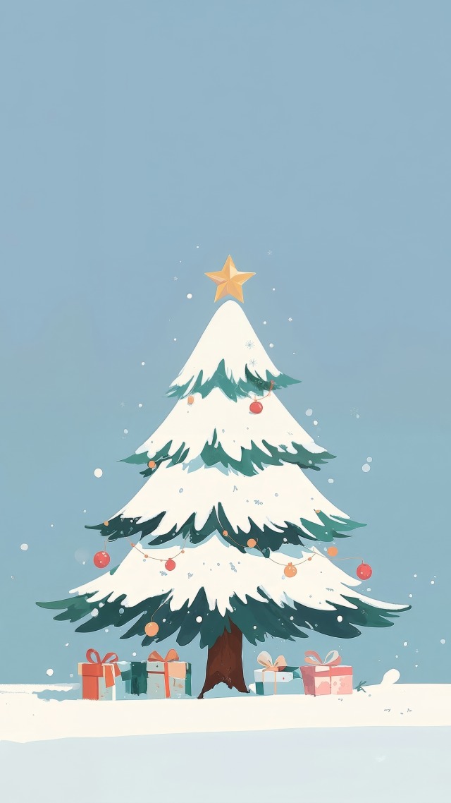 cozy fireplace wallpaper, seasonal cheer, pine tree decorations, background for mobile wallpaper (vertical)